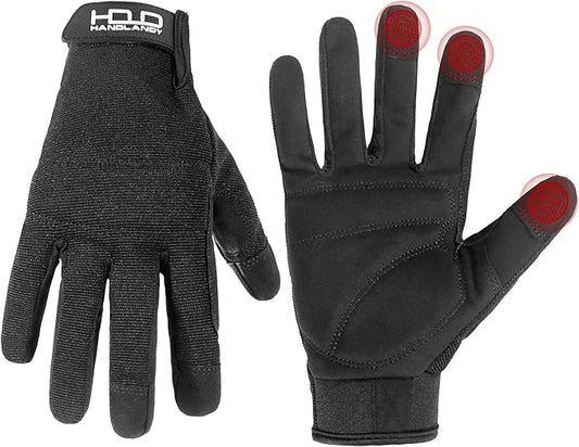 HANDLANDY Work Gloves for Men & Women, Utility Mechanic Working Gloves Touch Screen, Flexible Gardening Gloves for Yard