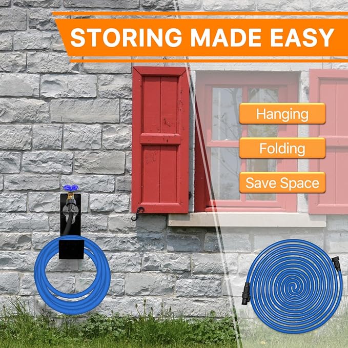 Garden Hose, 75FT Water Hose, Lightweight Garden Hose with 3/4" Fittings, Triple-layer Core, Water Hose Useful House Gifts for Outdoor Lawn Car Watering Plants