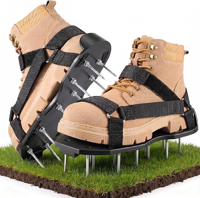 Aerator Shoes, Aerator Lawn Tool, Free-Installation Aerator Lawn Tool, Universal Size Soil Yard Aerator Shoes for Lawn and Yard - No Stainless Steel