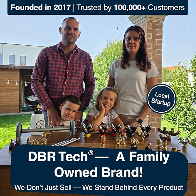 DBR Tech® Heavy Duty 4 Way Hose Splitter (Premium Brass for Superior Durability), Wye Garden Hoses Connector for Water Spigot Faucet Bib Tap, Y Adapter, Rust-Resistant Finish