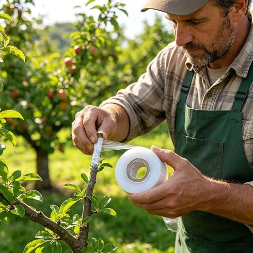 Fruit Grafting Tape, Stretchable Grafting Tape for Fruit Trees, Flexible Budding Strip Film Tape with Optional Widths for Garden Fruit Tree Repair and Floral Plant Budding Grafting
