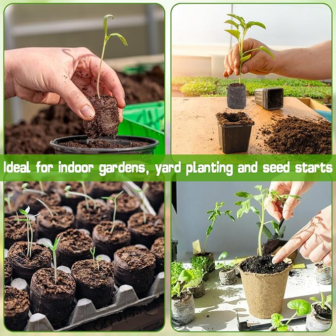 ZeeDix 55Pcs 30mm Seed Starter Pods, Compressed Peat Pellets Seed Starter Soil for Seed Starting, Growing Vegetables, Herbs & Flowers, Indoor Outdoor Gardening Transplanting