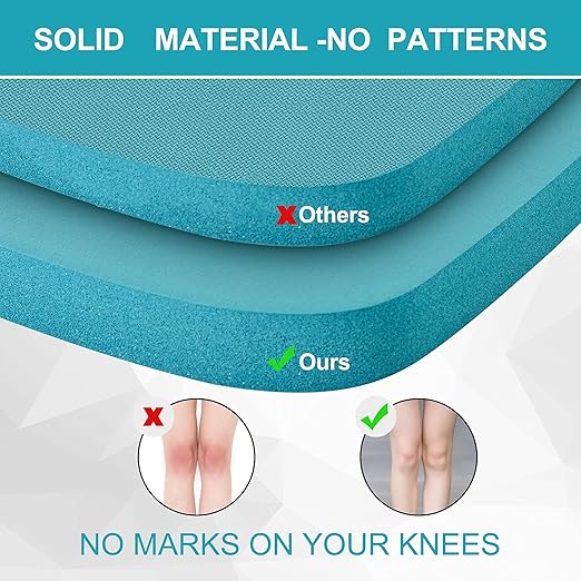 Extra Thick Kneeling Pads, Knee Pad Cushion for Yard Work, Gardening, Yoga, Exercise, Floor Kneeler for Baby Bath, Comfortable Foam Mats to Kneel On, 15.4 x 10.4 x 1.3inch, Blue (1)