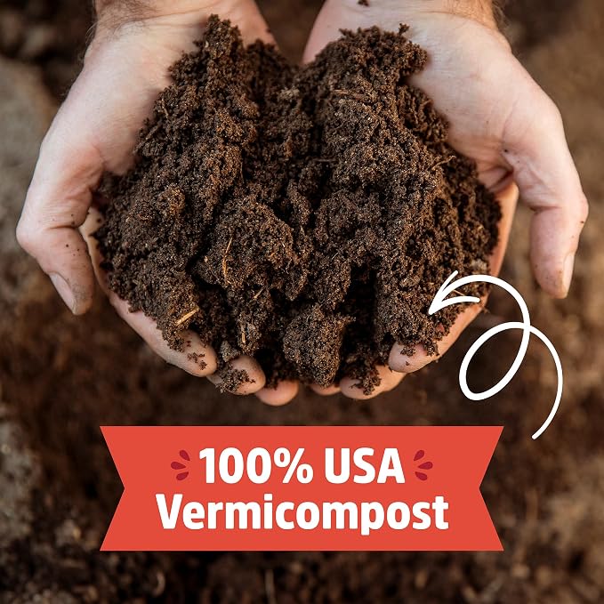 Back to the Roots Organic Worm Castings for Plants, Natural Fertilizer and Soil Enhancer for Gardening, Made in the USA, 5lb