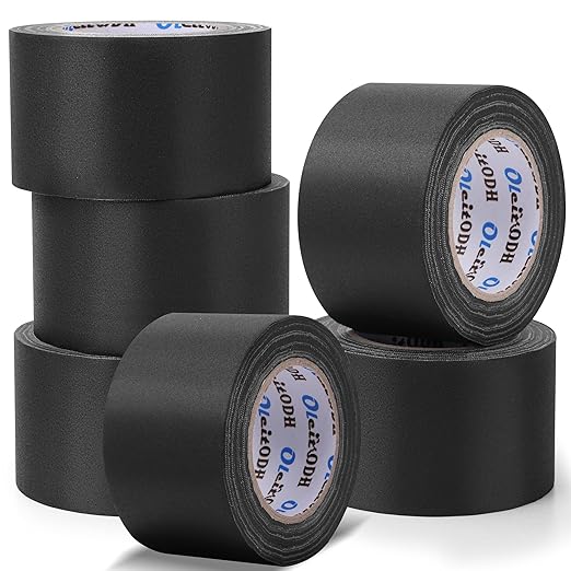 New Upgrade Gaffer Tape Bulk 6 Pack, 11 Mil Industrial Grade Gaffer Tape, 3’’ x 30 Yards, Strong Adhesion, Easily Remove No Residue, Professional Matte Finish No Reflection, Black Cloth Tape for Stage