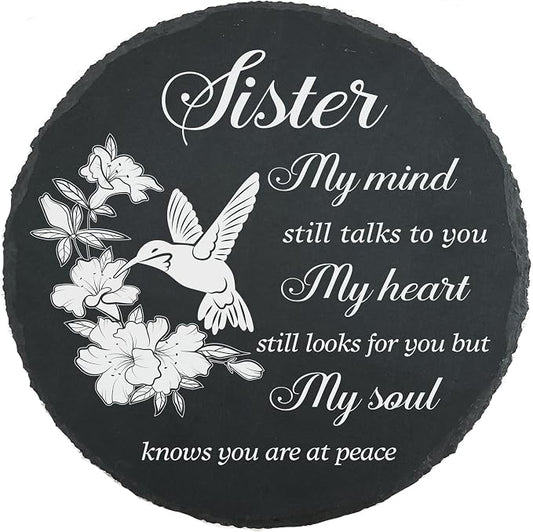 Sister Memorial Stone, Memorial Gifts for Loss of Sister Sympathy Garden Stepping Stone in Loving Memory of Sister Plaque Slate