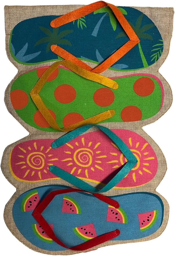 Briarwood Lane Flip Flops Summer Burlap Garden Flag