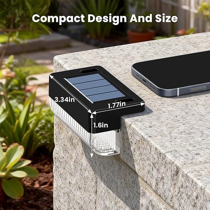 Solar Deck Lights Outdoor 16 Packs, Solar Powered LED Step Lights Waterproof Outdoor for Deck, Step, Fence, Wall, Patio, Yard, Pool, Pathway and Stairs (Warm White)