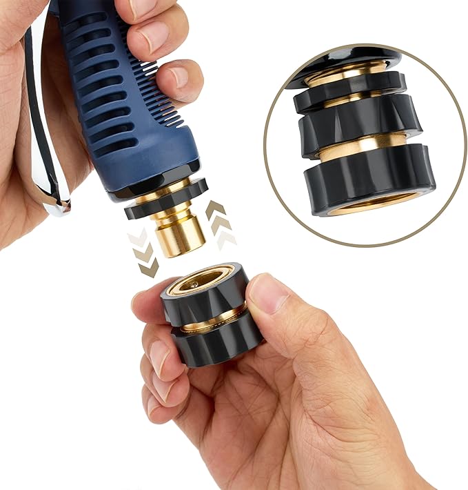 Twinkle Star 3/4 Inch Garden Hose Fitting Quick Connector Male and Female Set, 4 Set, Garden Hose Adapter, Quick Connect Hose Fittings, Garden Hose Connector, Hose Attachment