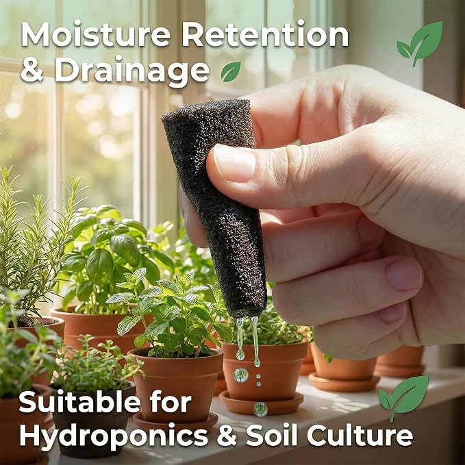 50-Pack Grow Sponges, Hydroponic Planting System Pods, Fast Germinating Seed Starting Sponges, Aerogarden Compatible