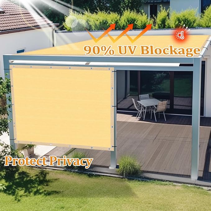 Shade&Beyond Customized Size 13' X 17' Shade Cloth with Grommets, 90% UV Protection UV Protection Mesh Tarp Sun Screens for Patio GN01, Sand