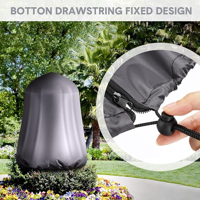 Tatuo Fountain Covers for Winter Waterproof 36"x42" 600d Outdoor Oxford Cloth Garden Fountain Statue Protective Cover with Drawstring for Outdoor Garden Statue(Gray)