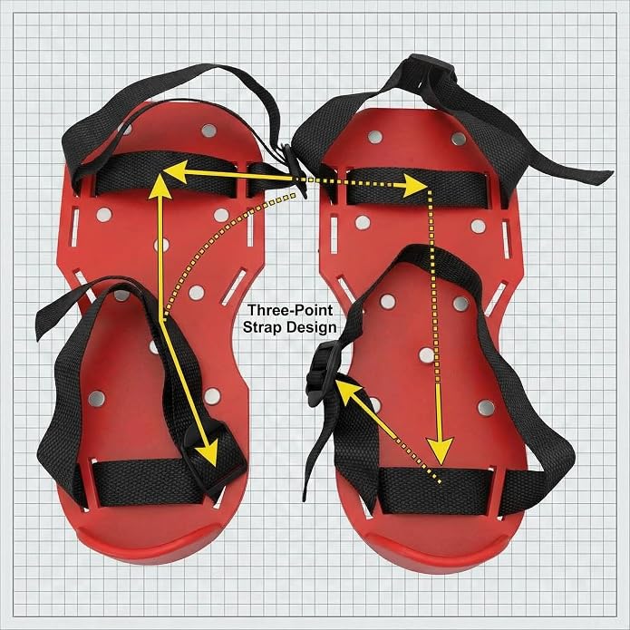 QWORK Gunite Spiked Shoes With 3/4” Short Spikes Perfect For Epoxy Floor, Overlays, Cover Installation, Green Color (Pair)