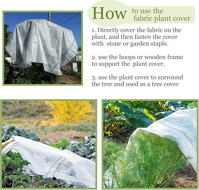Plant Covers Freeze Protection 10x30ft Floating Row Cover 0.9oz/yd² Plant Covers for Winter Garden Fabric for Cold Sun Protection