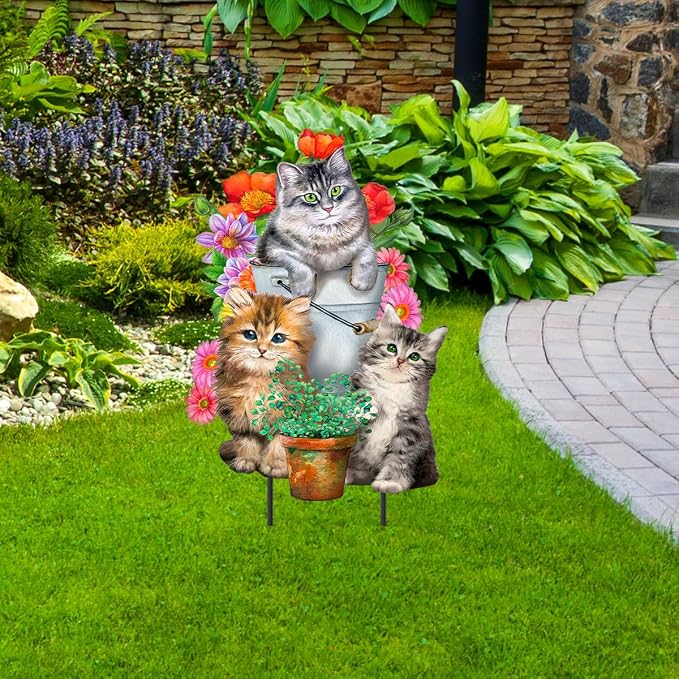 Briarwood Lane Garden Cats Metal Art