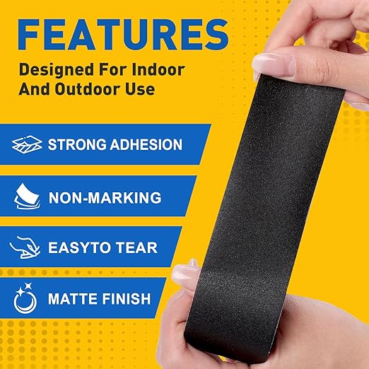 6 Pack Black Gaffers Tape 1.8"x12 Yards(Total 72 Yards), 11 Mil Industrial Grade Black Gaff Tape, No Residue, Non-Reflective, Easy Tear, Gaffer's Tapes for Securing Cables, Photography, Studio