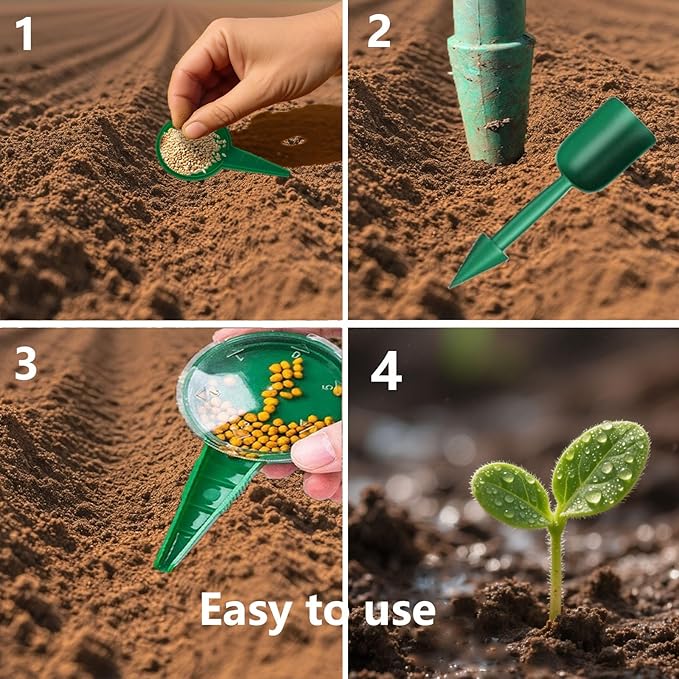 Mini Seed Spreader, Small Garden Tools, Mini Hand Seed Spreader,Small Seed Planter Tool, Manual Seedlings Dibber and Widger Set for Tiny Seeds