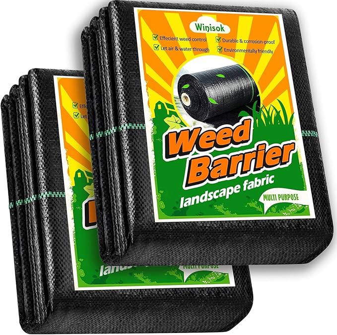 Winisok 3FT x 50FT Weed Barrier Landscape Fabric, 3.2oz Woven Garden Cloth, Heavy Duty Breathable Ground Cover for Landscaping, Gardening and Farming