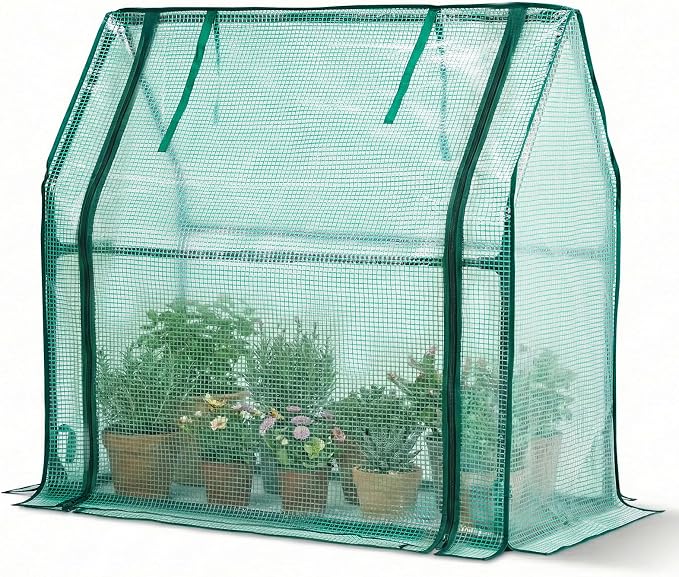 Mini Greenhouse for Indoor Outdoor,36"x18"x33" Tabletop Portable Green House with Waterproof Pad for Small Plants Nursery Germination (Green)