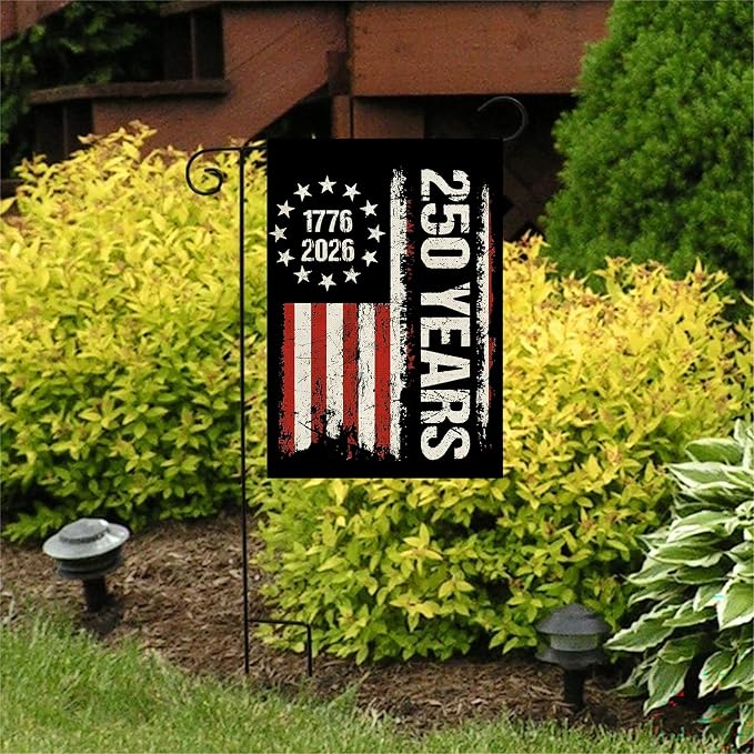 250 Anniversary Usa Garden Flags for Outside, 250 Anniversary USA Flag 250 Year American Flag 1776-2026 Patriotic 4th of July Decorations Yard Sign Double-Sided Waterproof Flag 12x18 Inch