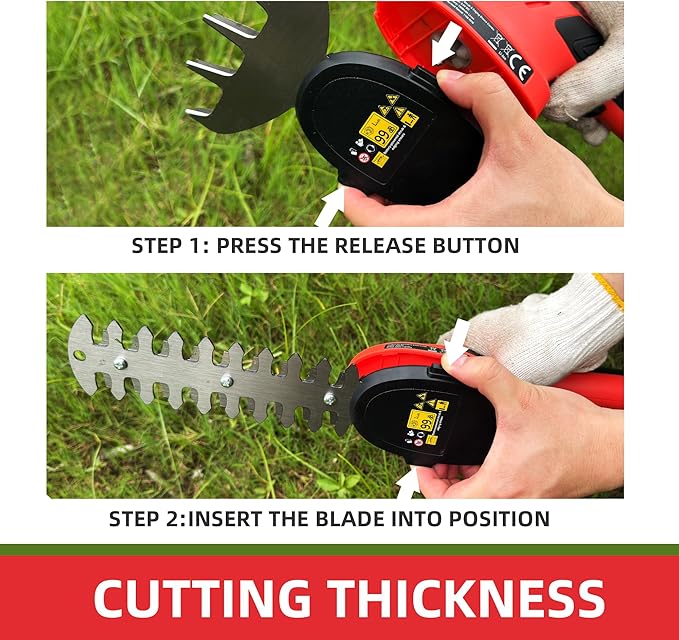 Cordless Grass Shear & Shrubbery Trimmer 2 in 1 Handheld Electric Grass Trimmer Hedge Shears/Grass Cutter
