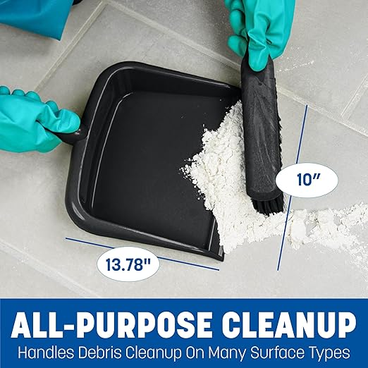 SPARTA Handheld Dustpan with Handle, Cleaning Essentials for Home and Commercial Use, 10", Black