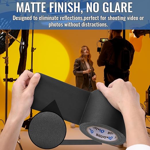 New Upgrade Gaffer Tape Bulk 4 Pack, 11 Mil Industrial Grade Gaffer Tape, 4’’ x 30 Yards, Strong Adhesion, Easily Remove No Residue, Professional Matte Finish No Reflection, Black Cloth Tape for Stage
