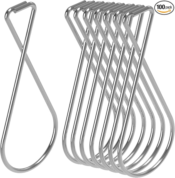 NACETURE Ceiling Hook Clips- 100 Pack Drop Ceiling Hanger Hooks Hanging on Suspended Ceiling Tile, Grid Clips Heavy Duty for Light Plant Office Home Stores Classroom and Wedding Decorations