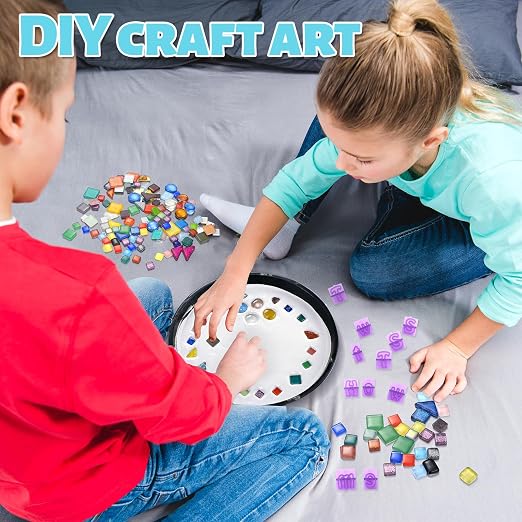 5 Pcs 3 Size Stepping Stone Kit for DIY Outdoor Garden Stepping Stone Includes Cement Molds Mosaic Tiles and Concrete Letter Stamps No Concrete Mix(Black)