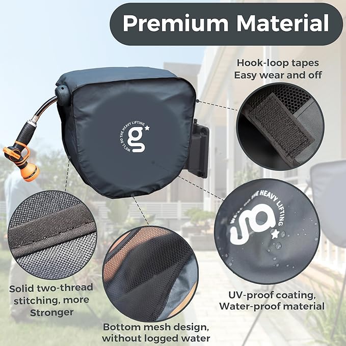 Giraffe Tools AW40 Garden Hose Reel Cover UV Resistant, Waterproof and Anti-Fading Cover for Giraffe Hose Reel