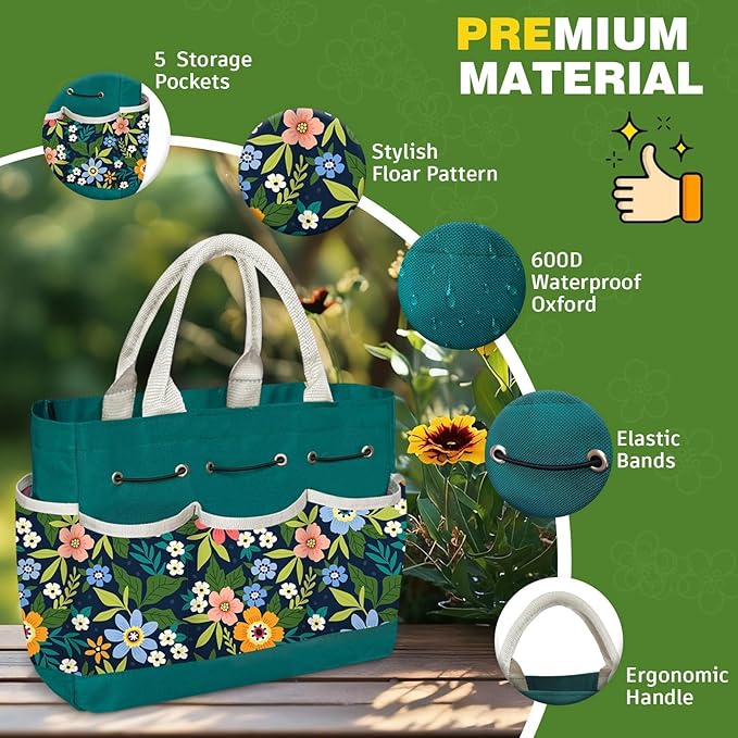 22Pcs Gardening Tools Set for Women Heavy Duty Garden Hand Tools Kit Birthday Gifts for Mom Wife Grandma Beginner Gardening Accessories with Tote Bag/Shovels/Repotting Mat/Plant Labels/Gloves