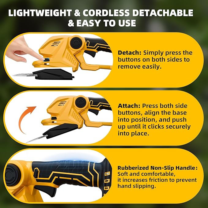 4-in-1 Pole Hedge Trimmer & Cordless Grass Shears,2×4.0 Ah Batteries & Included Charger,Dual Blade Design,Extension Tree Pruner,Bush Trimmer for Tree Trimming/Garden/Lawn