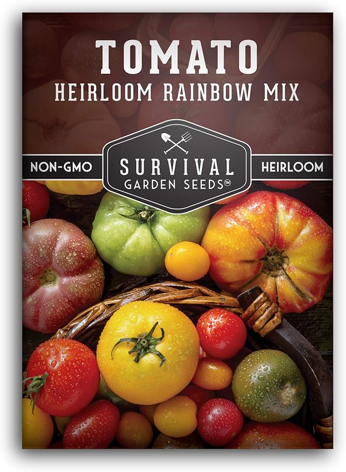 Heirloom Rainbow Mix Tomato Seeds for Planting - Colorful Heirloom Varieties Seed Blend, High Yield Garden Tomatoes, Non-GMO Open Pollinated - Survival Garden Seeds (1 Pack)