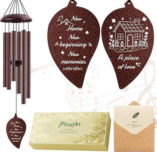 House Warming Gifts New Home, 32" Bronze Wind Chimes Housewarming Gifts, New Home Gift Ideas for Women Men Homeowners Couples Family Friends, Unique First Home Gift for Apartment Decor