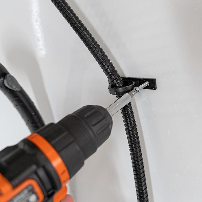 Dura Faucet DF-SA155-MB RV Shower Hose Guide Ring - Mounting Screws Included (Matte Black)