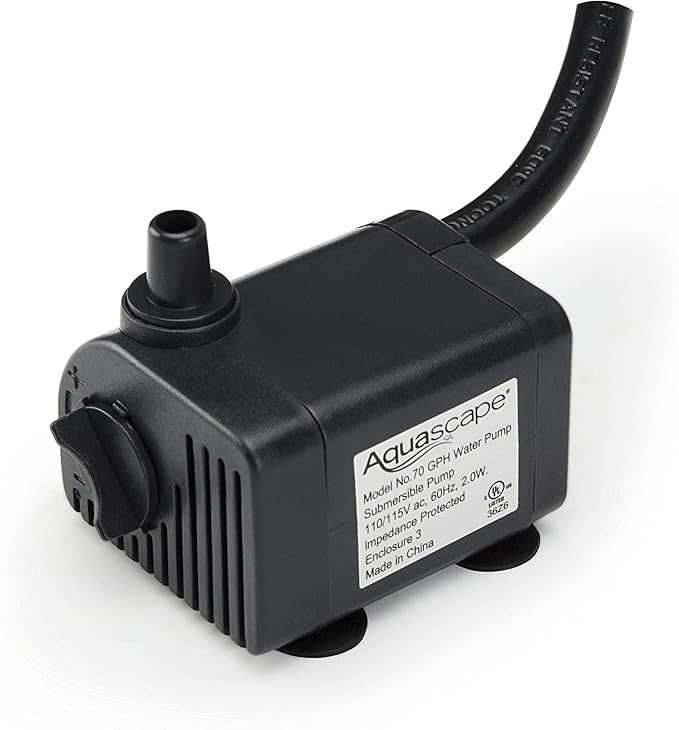 Aquascape Submersible 70 GPH Water Pump for Fountains, Waterfalls, Ponds, Aquariums, Filters, 91023