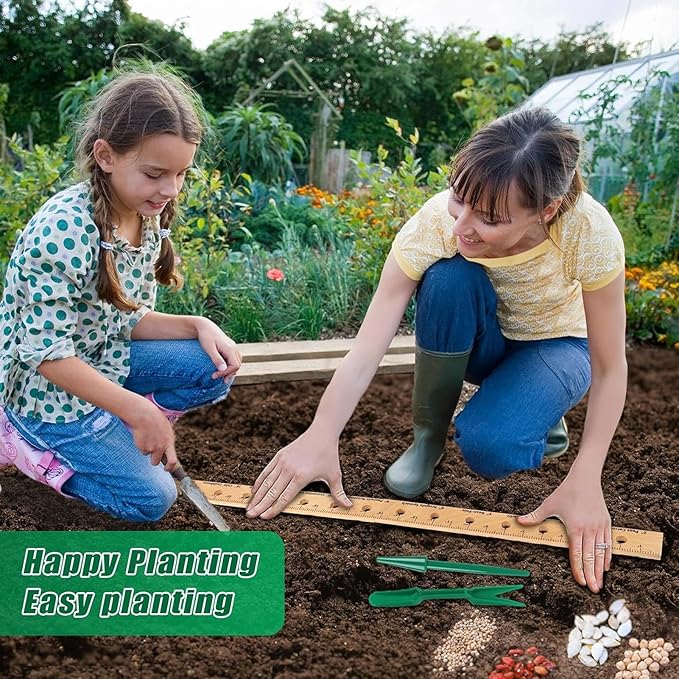 Seed Spacer Seed Planting Tool, Planting Spacing Ruler for Garden, Foldable Wooden Plant Spacer Planter Tool with Holes Spacing