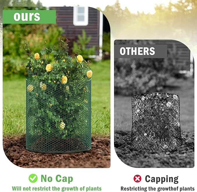 40Ft x 16In Plant Protectors from Animals, Plant Cages for Outdoor Plants, Free-Cut Wire Plant Protector, Plant Cover Chicken Wire Fencing with Ground Stakes & Ties to Keeping Bunny Animals Out