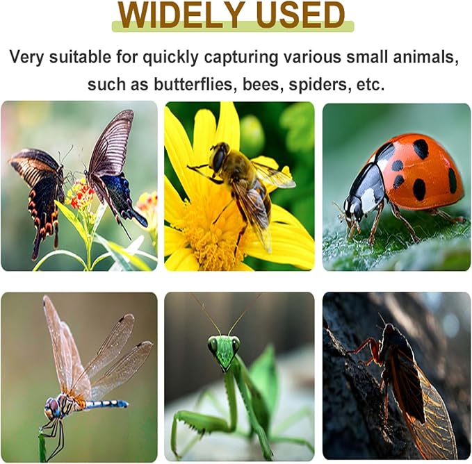 2 Pcs DelloidMaz Insect Catcher Small Animals Catcher Nature Exploration Tool to Capture Butterflies Bees Ladybugs Spiders Bug Catcher for Boys and Girls, Blue and Yellow (2)