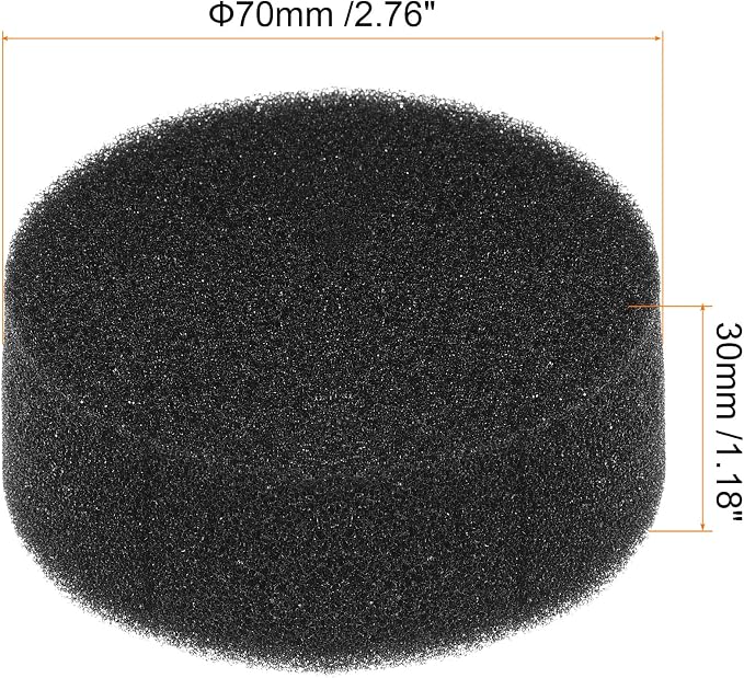 MECCANIXITY 50pcs Hydroponic Sponges, 2.76" Growing Media Cylindrical Sponges for Home Vegetable Flower Planting, Black