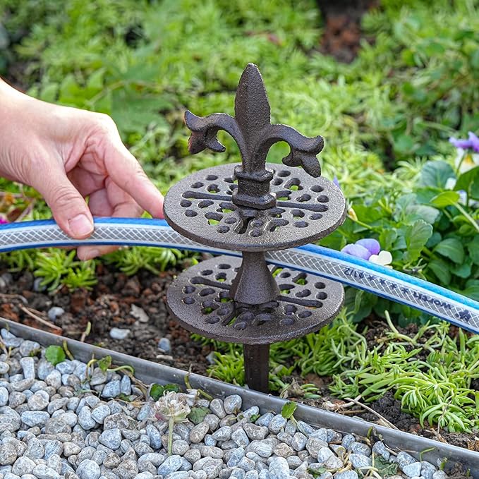 Sungmor Vintage Cast Iron Garden Hose Guide - Heavy Duty Hose Guide Stake for Lawns & Yard,Decoration Stake,Outdoor Water Pipe Decor