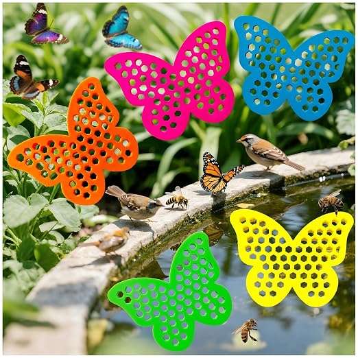 Floating Bee Island Watering Station - 5 Pack, Bee-Friendly EVA Foam, No Sinking, Drowning-Proof, Fade-Proof, Pre-Cut, Birdbath, Pools & Garden Hydration Solution for Pollinators (Butterfly)