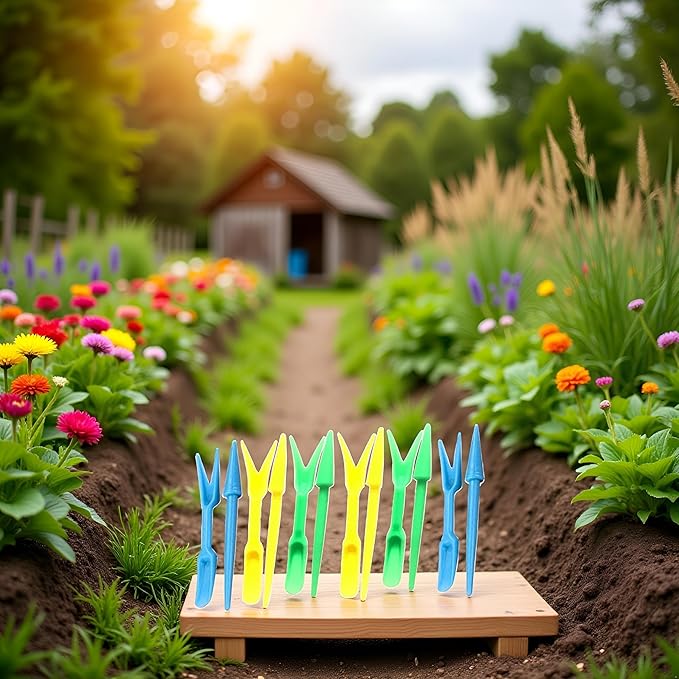 6 Sets Multicolor Planting Seedlings Dibber Widger Garden Tool Plastic Widger Seed Seedlings Dibber Sowing Digging Tool Garden Tool Sets Transplanting Planting Tool