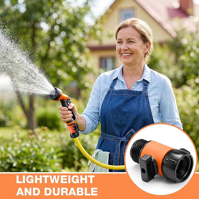 Hotop 12 Pcs Garden Hose Shut Off Valve Plastic Connect Water Hose Turn Off Valve with Anti Leak Standard 3/4 Inch Thread and Rubber Gaskets (Orange)