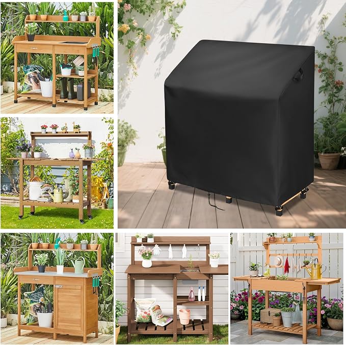Outdoor Garden Potting Bench Table Cover, Universal Patio Potting Table Cover - 38 x 18 x 40 Inch