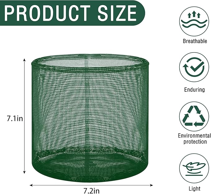 EBaokuup 4 Pcs Aquatic Pond Planting Bags-7" Reusable Mesh Water Garden Pond Plant Pot-Breathable Green Round Lily Plant Pots for Pond Bog Plant Garden Terrestrial Plant