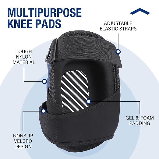 WORKPRO Knee Pads for Work, Construction Knee Pads, Safety Kneepads with Ergonomic Gel Cushion and Foam Padding for Gardening, Carpentry, Welding, Roofing, Cleaning
