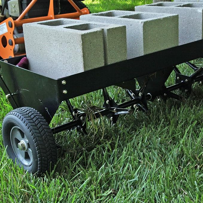 Brinly Tow Behind Plug Aerator with Universal Hitch, 40" - Flat Black