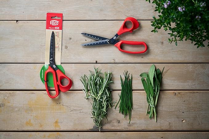FELCO 455 Floral Scissors – 8.97" Non-Stick Stainless Steel Shear for Flower Arranging & Crafting | Flower Scissors for Cutting Fresh Flowers | Floral Shears with Handle, Blade Ruler | Ergo Right Hand