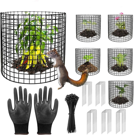 18Pcs Plant Protectors from Animals,13.5" Dia X 14.3" H Metal Plant Cages for Outdoor Plants Plant Cage & Supports Keep Animal Out Garden Wire Mesh Protection from Rabbit Chicken Squirrel Tree Flower